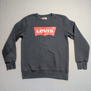 Levi's crew neck sweatshirt boys size M (10-12 yrs) black with logo long sleeve